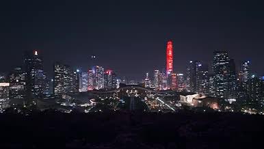 4k实拍深圳市民中心福田CBD夜景灯光视频的预览图
